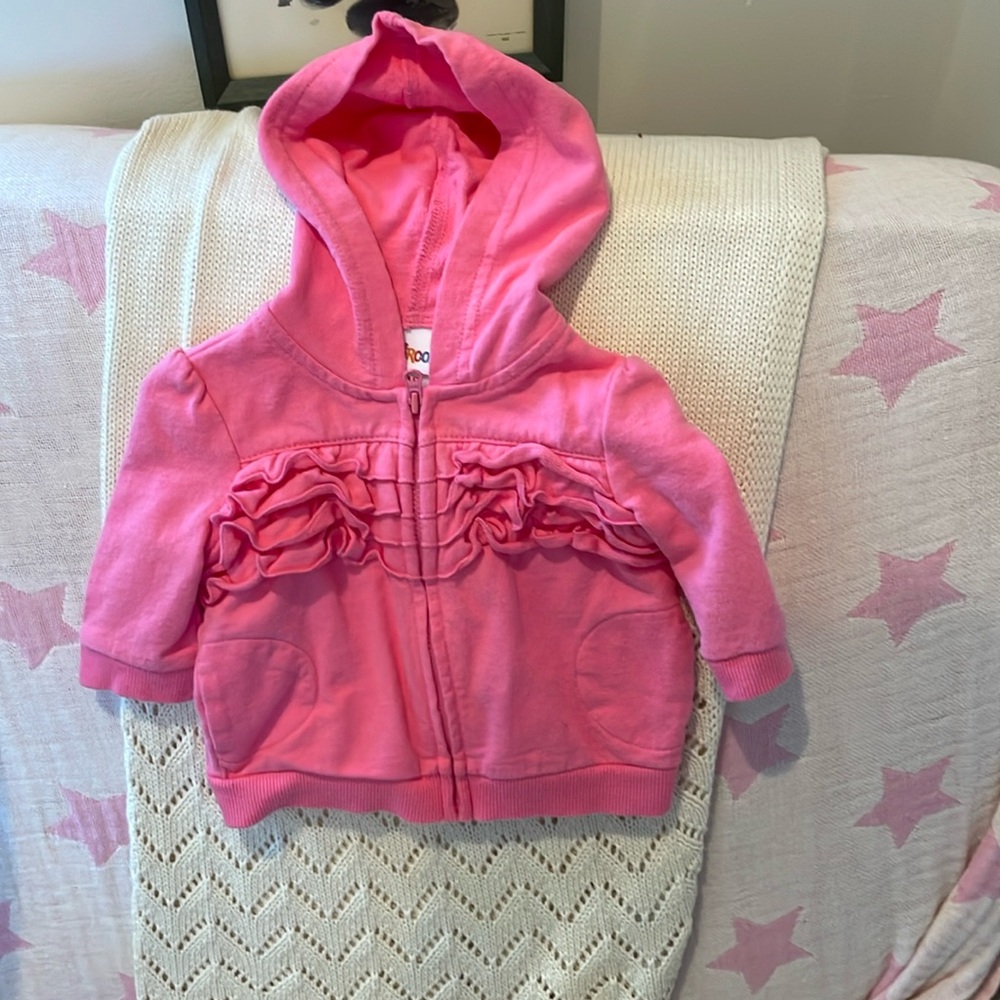 Pink newborn hooded sweater